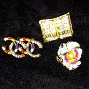 Logo Earrings, Brooches